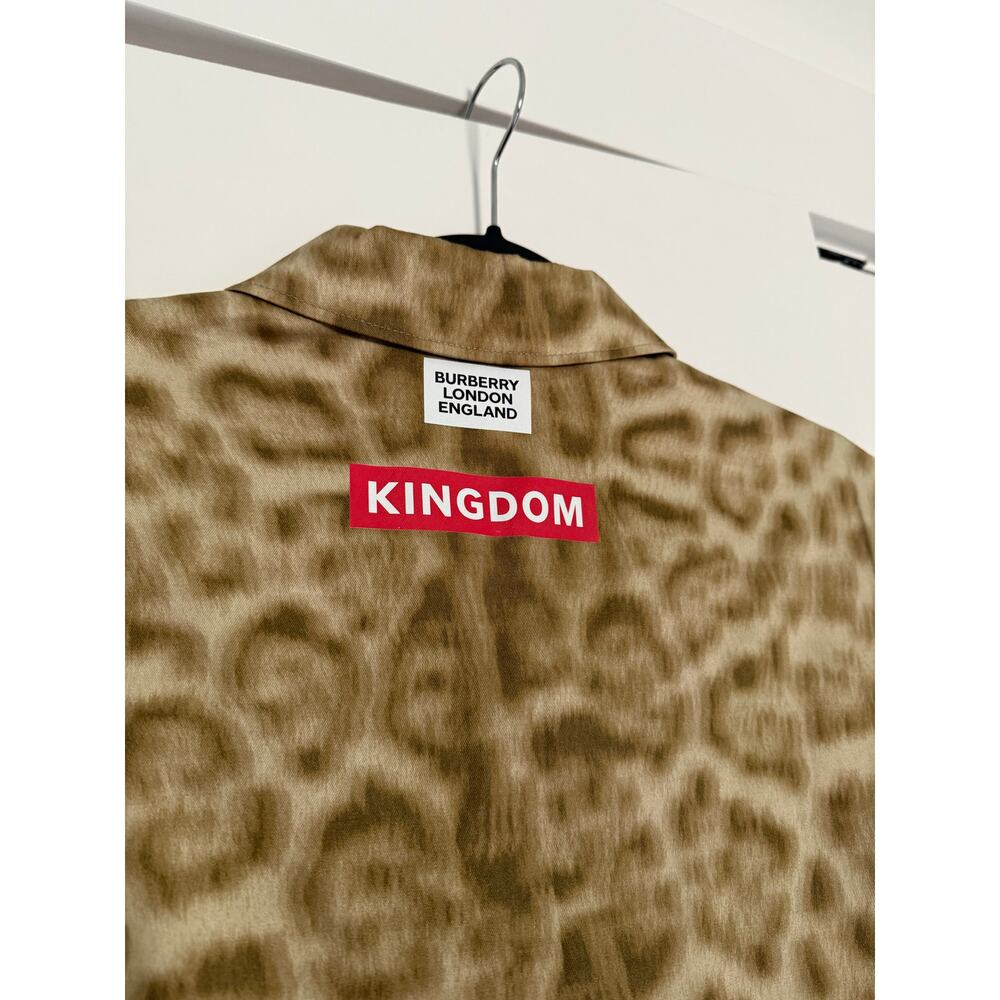 $740 New Burberry Animal Print Cotton Zip Shirt - US 2 - Picture 4 of 10